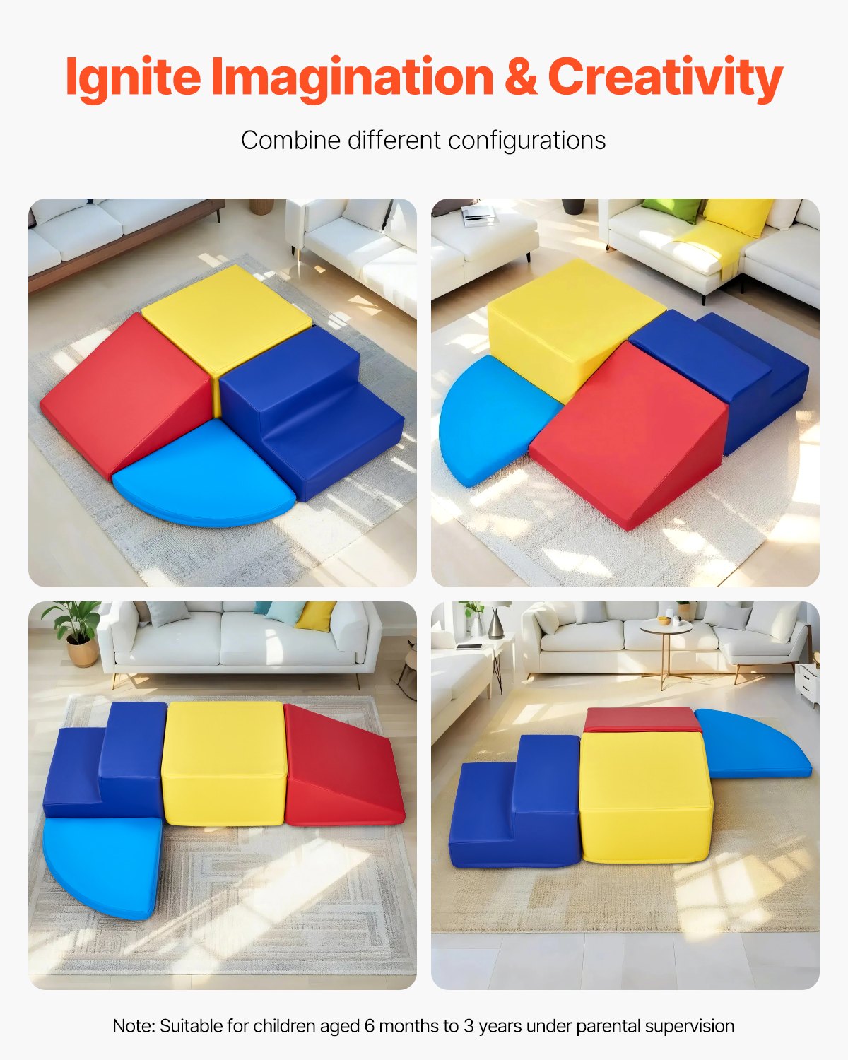 Climbing Toys 4 Piece Foam Climbing Blocks Set For Toddlers And Preschoolers